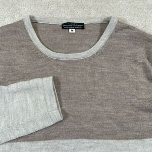 Laraib Cashmere Colorblock Sweater Womens M Brown Round Neck Long Sleeve Nepal